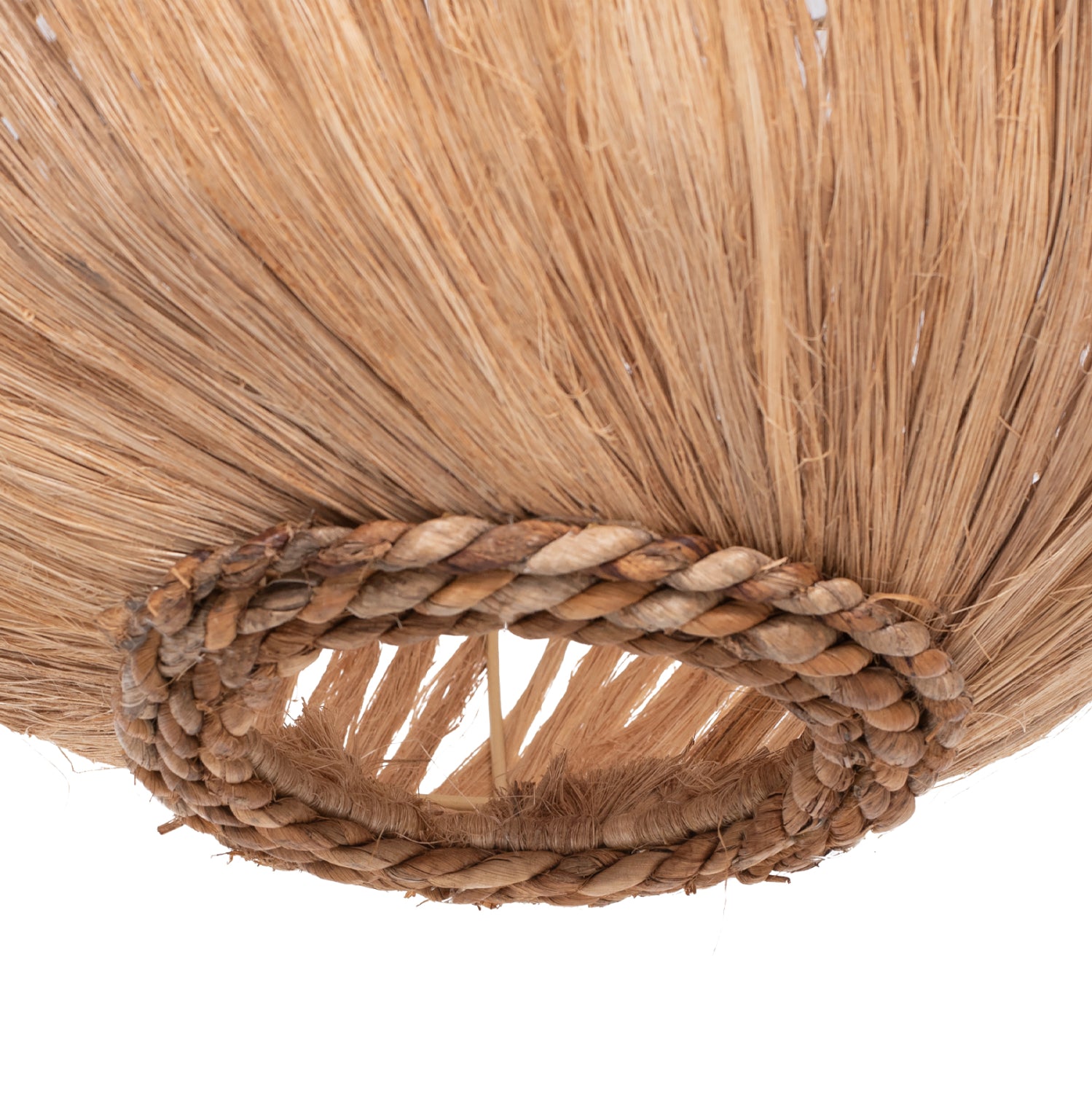 CEILING PENDANT SPHERICAL MADE OF ABACA FIBERS IN NATURAL COLOR Φ45x45-80Hcm.HM7769