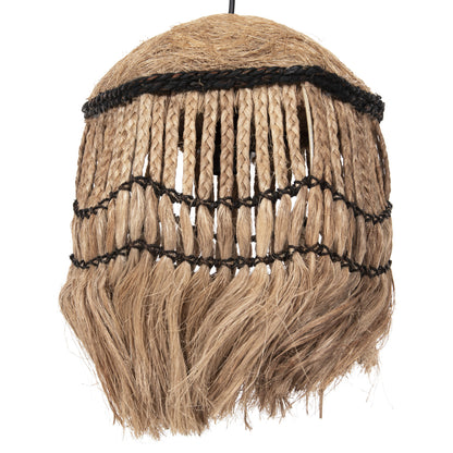 CEILING PENDANT SPHERICAL WITH FRINGES ABACA FIBERS IN NATURAL COLOR Φ28x32-120Hcm.HM7805