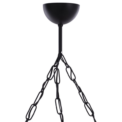 CEILING PENDANT 3-LIGHT WITH CHAIN WOOD AND METAL CAPS 50x12x60Hcm.HM7699.01