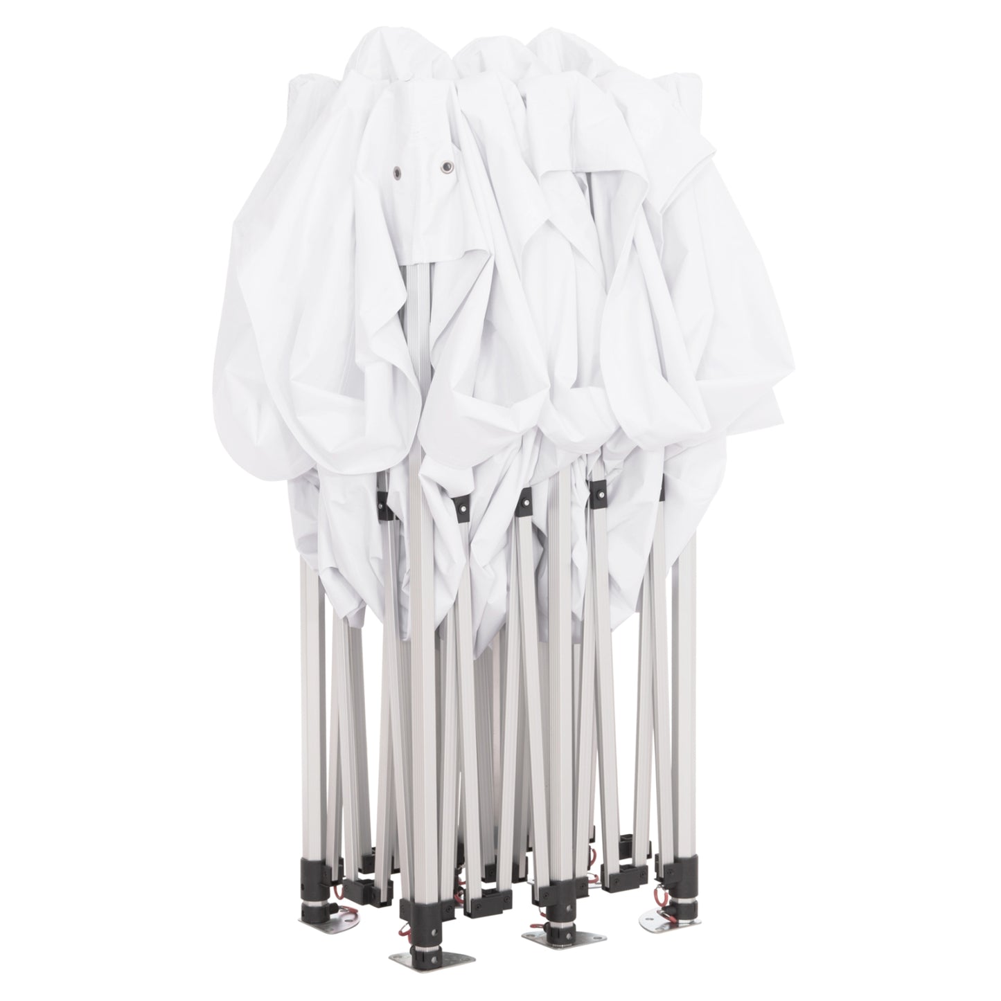 GAZEBO HEAVY-DUTY CRESSEN HM6307 FOLDABLE-ALUMINUM SILVER FRAME-WHITE SHADES 3x6x3,4Hm