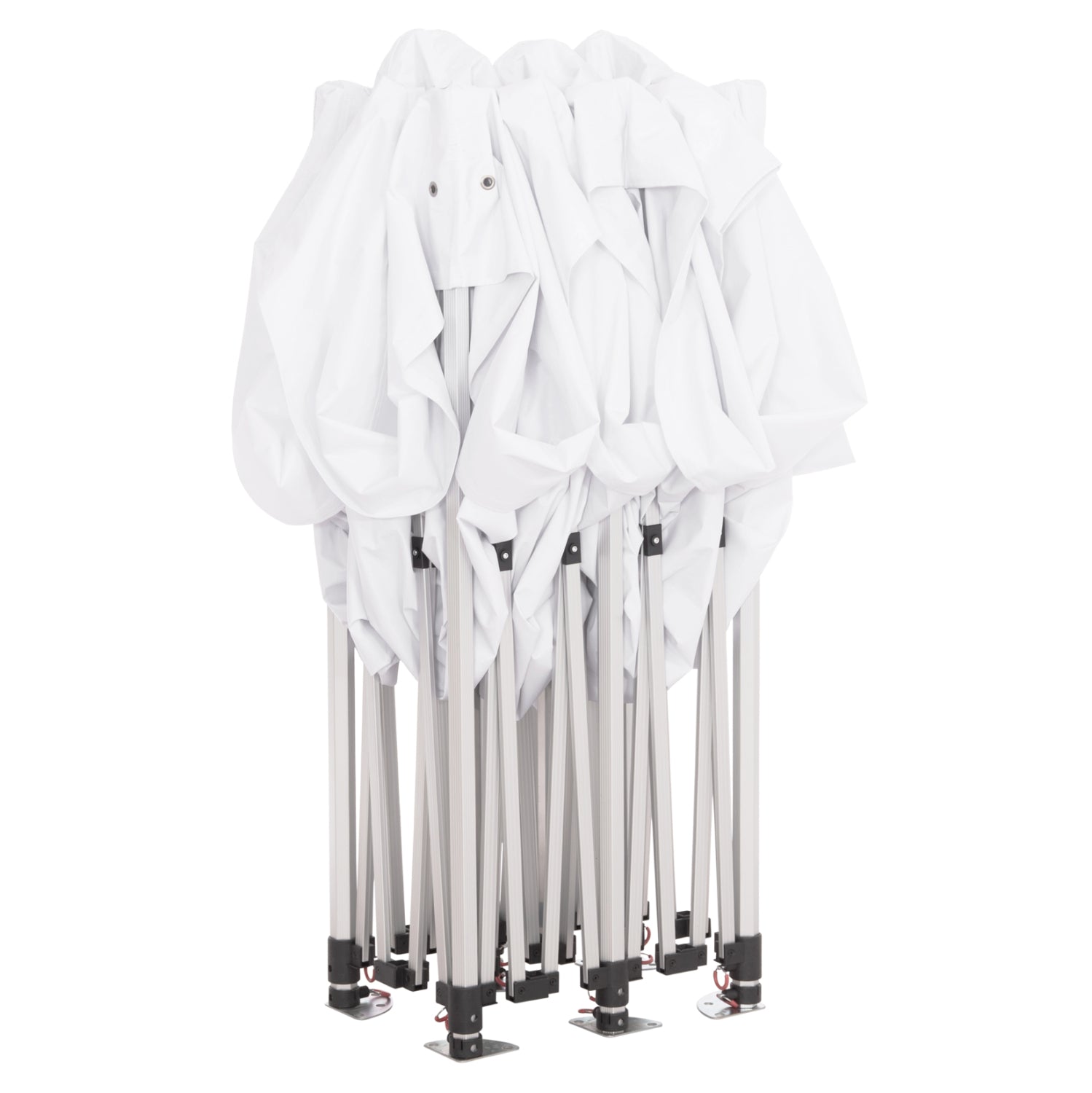 GAZEBO HEAVY-DUTY CRESSEN HM6307 FOLDABLE-ALUMINUM SILVER FRAME-WHITE SHADES 3x6x3,4Hm