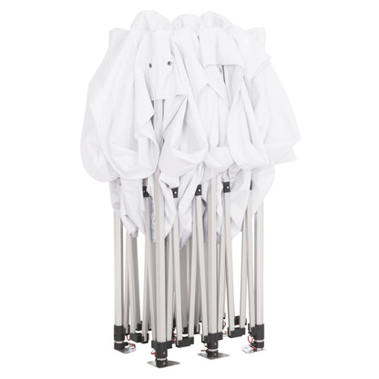 GAZEBO HEAVY-DUTY CRESSEN HM6307 FOLDABLE-ALUMINUM SILVER FRAME-WHITE SHADES 3x6x3,4Hm