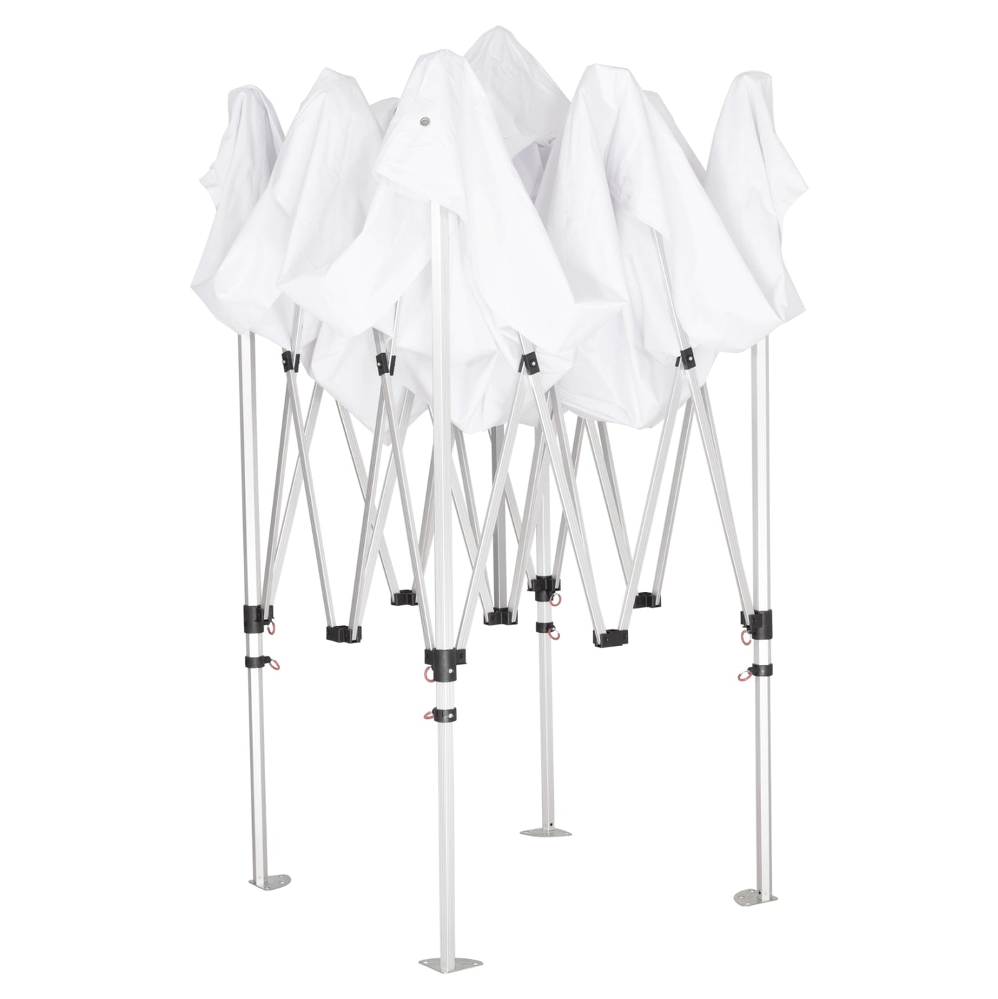 GAZEBO HEAVY-DUTY CRESSEN HM6305 FOLDABLE-ALUMINUM SILVER FRAME-WHITE SHADES 3x3x3,4Hm