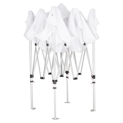 GAZEBO HEAVY-DUTY CRESSEN HM6305 FOLDABLE-ALUMINUM SILVER FRAME-WHITE SHADES 3x3x3,4Hm