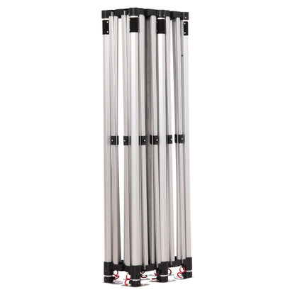 GAZEBO HEAVY-DUTY CRESSEN HM6307 FOLDABLE-ALUMINUM SILVER FRAME-WHITE SHADES 3x6x3,4Hm