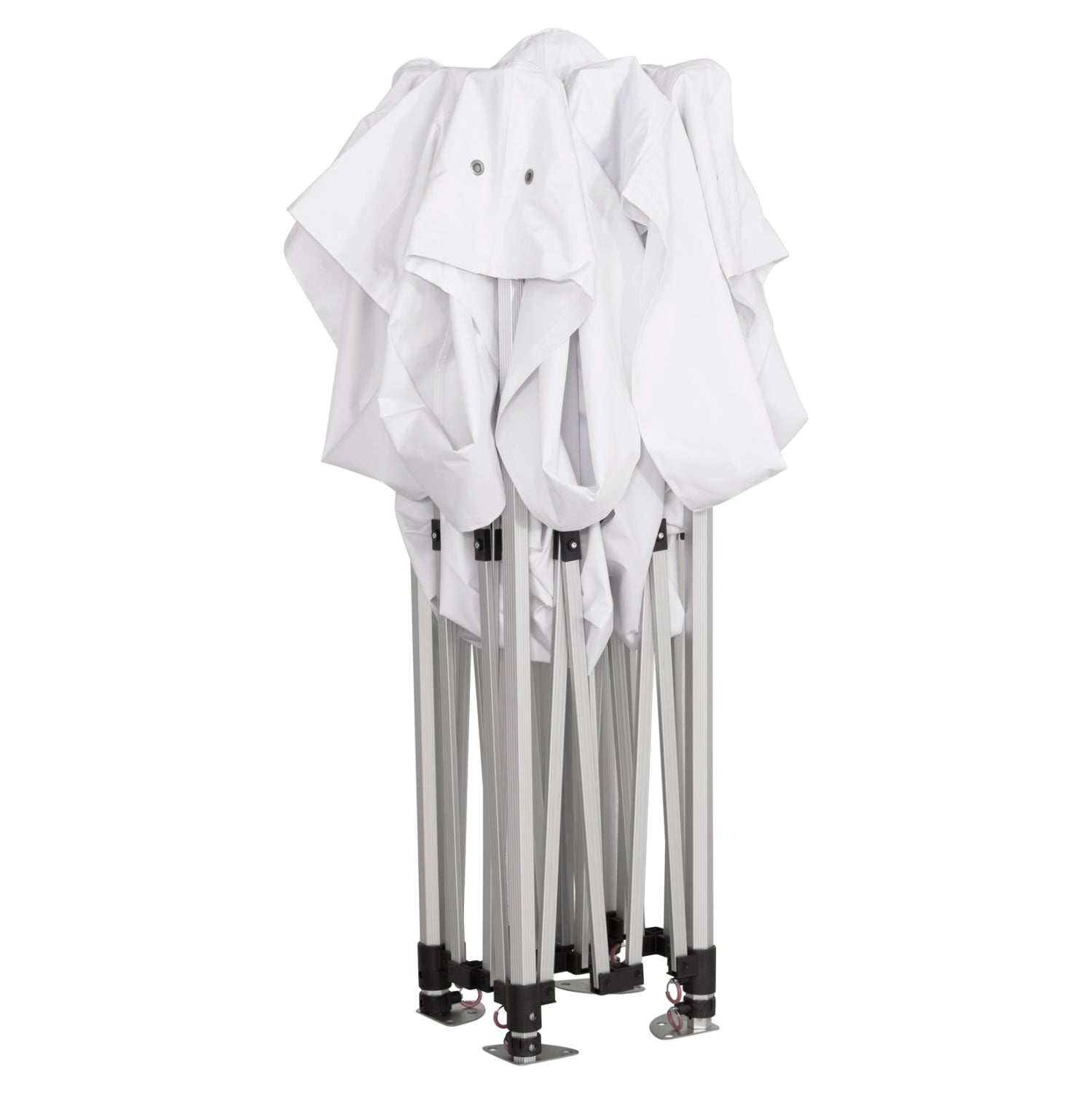 GAZEBO HEAVY-DUTY CRESSEN HM6305 FOLDABLE-ALUMINUM SILVER FRAME-WHITE SHADES 3x3x3,4Hm