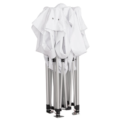 GAZEBO HEAVY-DUTY CRESSEN HM6305 FOLDABLE-ALUMINUM SILVER FRAME-WHITE SHADES 3x3x3,4Hm