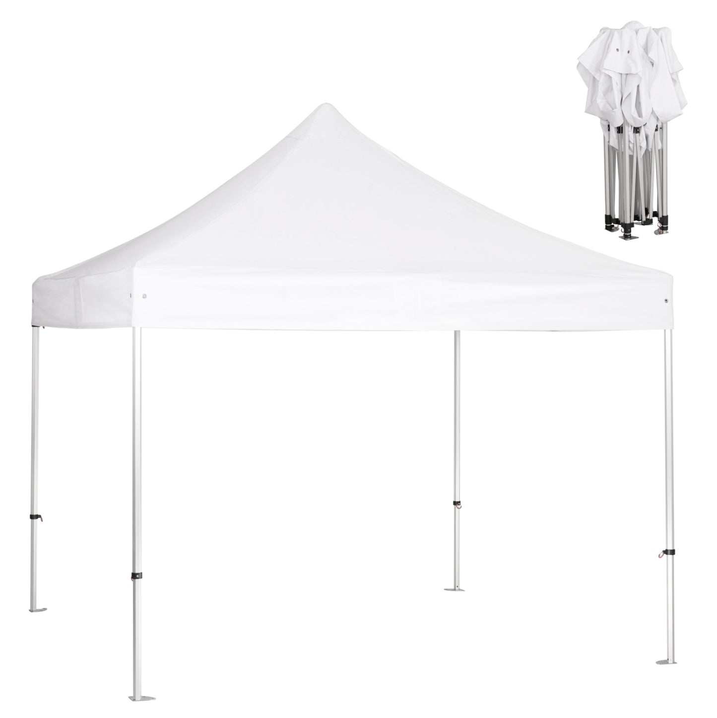 GAZEBO HEAVY-DUTY CRESSEN HM6305 FOLDABLE-ALUMINUM SILVER FRAME-WHITE SHADES 3x3x3,4Hm