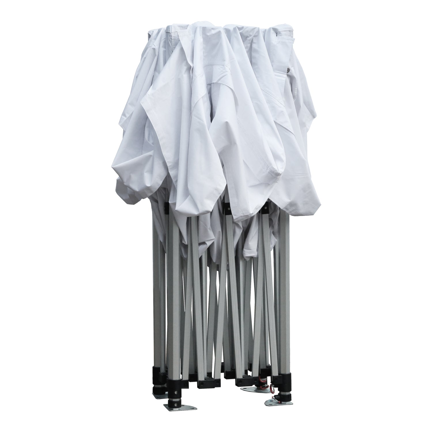 GAZEBO HEAVY DUTY WITH SIDEWALL SHADE CRESSEN HM21098 FOLDABLE-ALUMINUM SILVER FRAME-WHITE 3x4,5x3,4Hm
