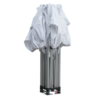 GAZEBO HEAVY DUTY WITH 3 SIDEWALL SHADES CRESSEN HM21097.01 FOLDABLE-ALUMINUM SILVER FRAME-WHITE 3x3x3,4Hm