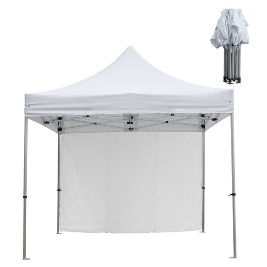 GAZEBO HEAVY DUTY WITH SIDEWALL SHADE CRESSEN HM21097 FOLDABLE-ALUMINUM SILVER FRAME-WHITE 3x3x3,4Hm