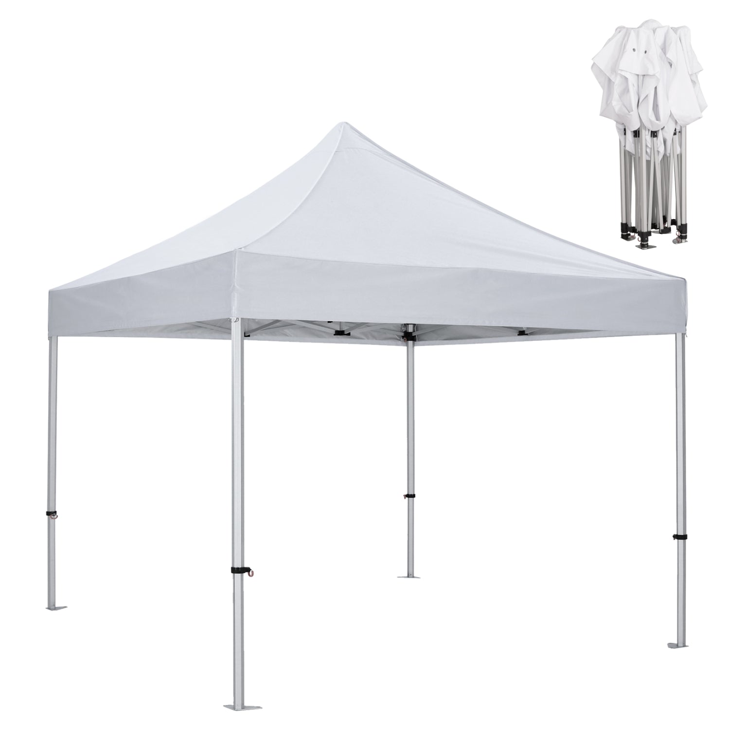 GAZEBO MATTHEW-AL HM6313 FOLDABLE-PROFESSIONAL USE-ALUMINUM FRAME IN SILVER-WHITE SHADE 3x3x3,43Hm
