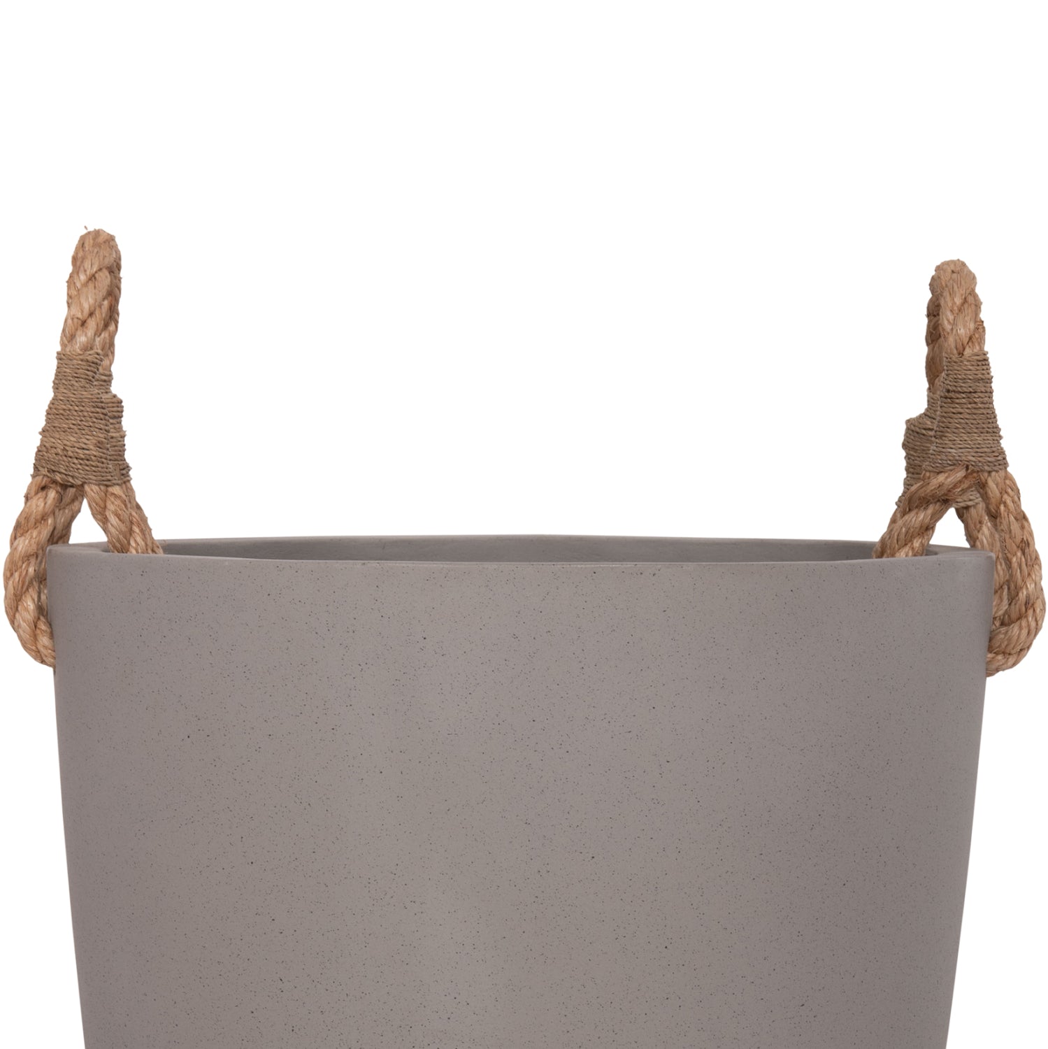 INDOOR PLANTER/POT SERIES TRYLL HM4690L FIBER CEMENT IN GREY & ROPE Φ40x25.5Hcm.