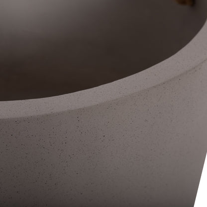 INDOOR PLANTER/POT SERIES TRYLL HM4690L FIBER CEMENT IN GREY & ROPE Φ40x25.5Hcm.