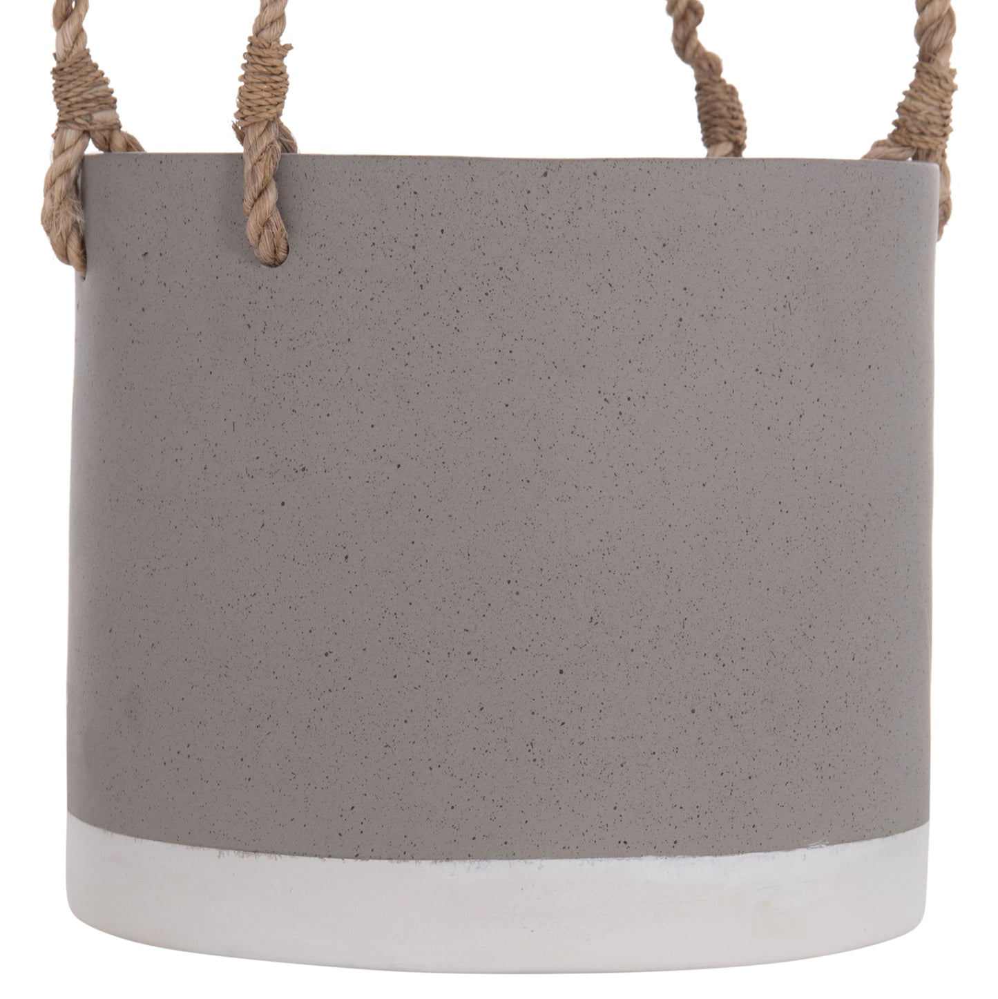 INDOOR PLANTER/POT SERIES TRYLL HM4690S FIBER CEMENT IN GREY & ROPE Φ23x20Hcm.