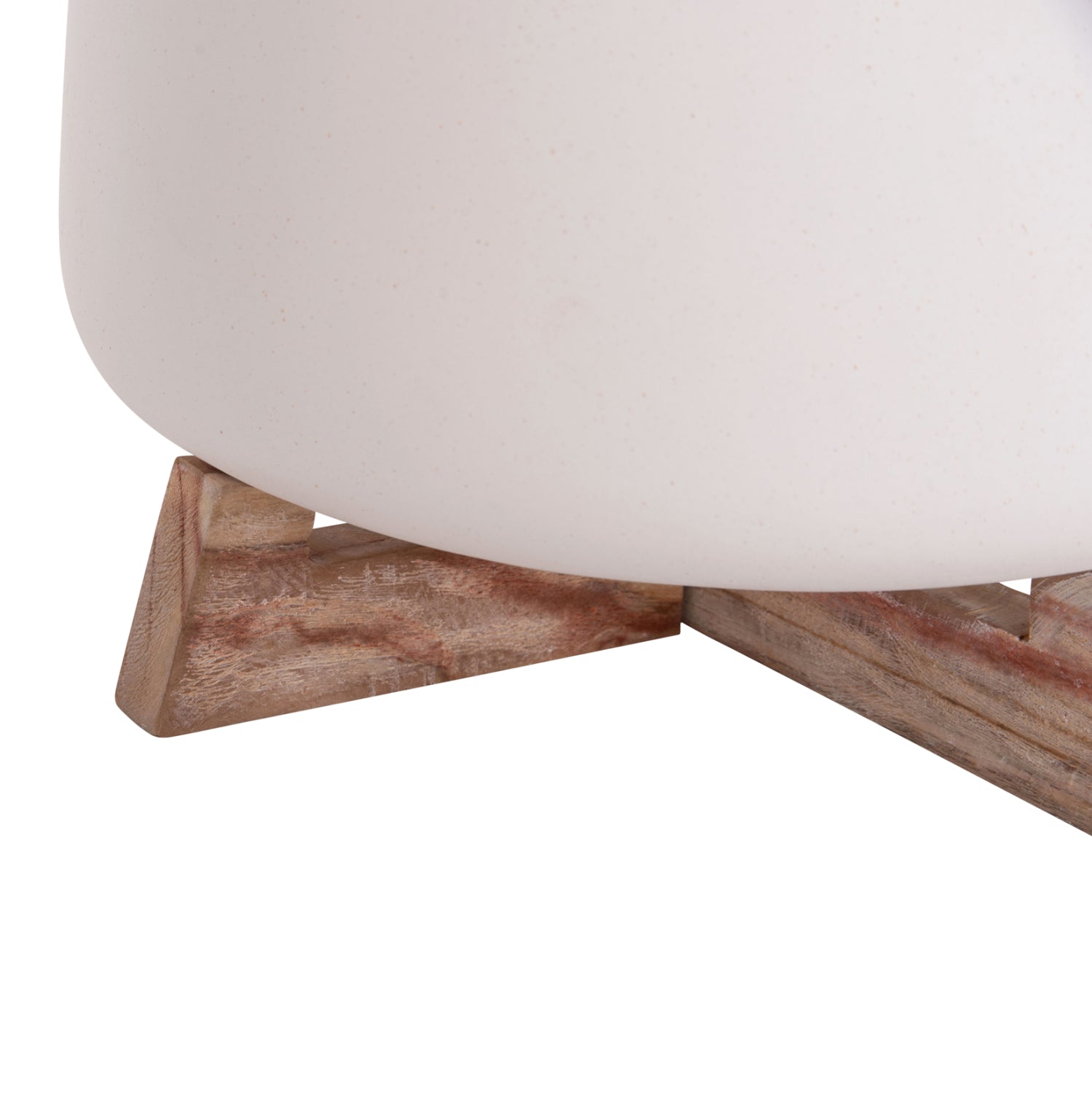 INDOOR POT FRELLO HM4674.02L FIBER CEMENT IN WHITE--TEAK STAND 29x29x23.5Hcm.