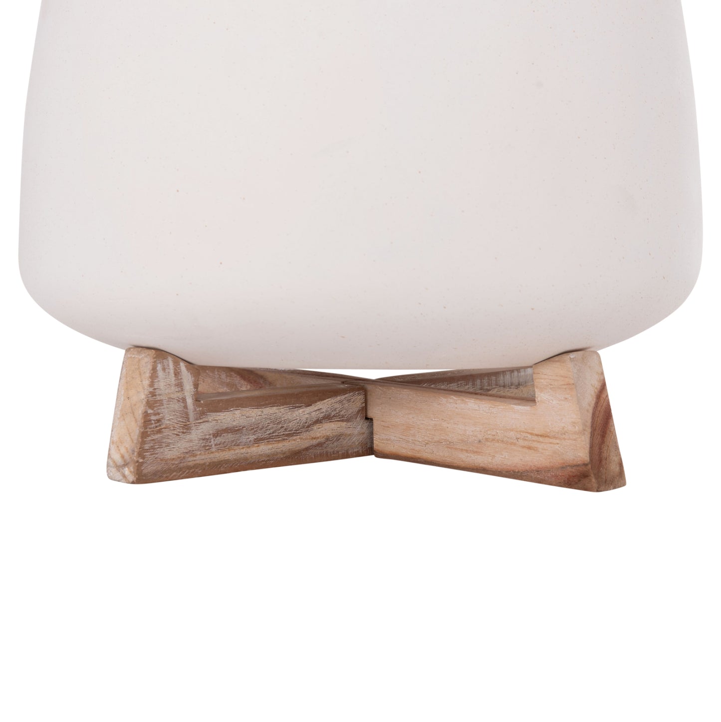 INDOOR POT FRELLO HM4674.02L FIBER CEMENT IN WHITE--TEAK STAND 29x29x23.5Hcm.