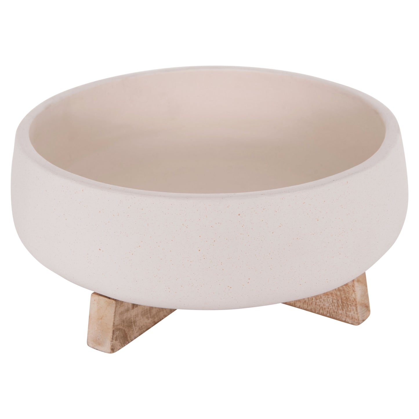 INDOOR POT FRELLO HM4674.02M FIBER CEMENT IN WHITE--TEAK STAND 27x26.5x12Hcm.