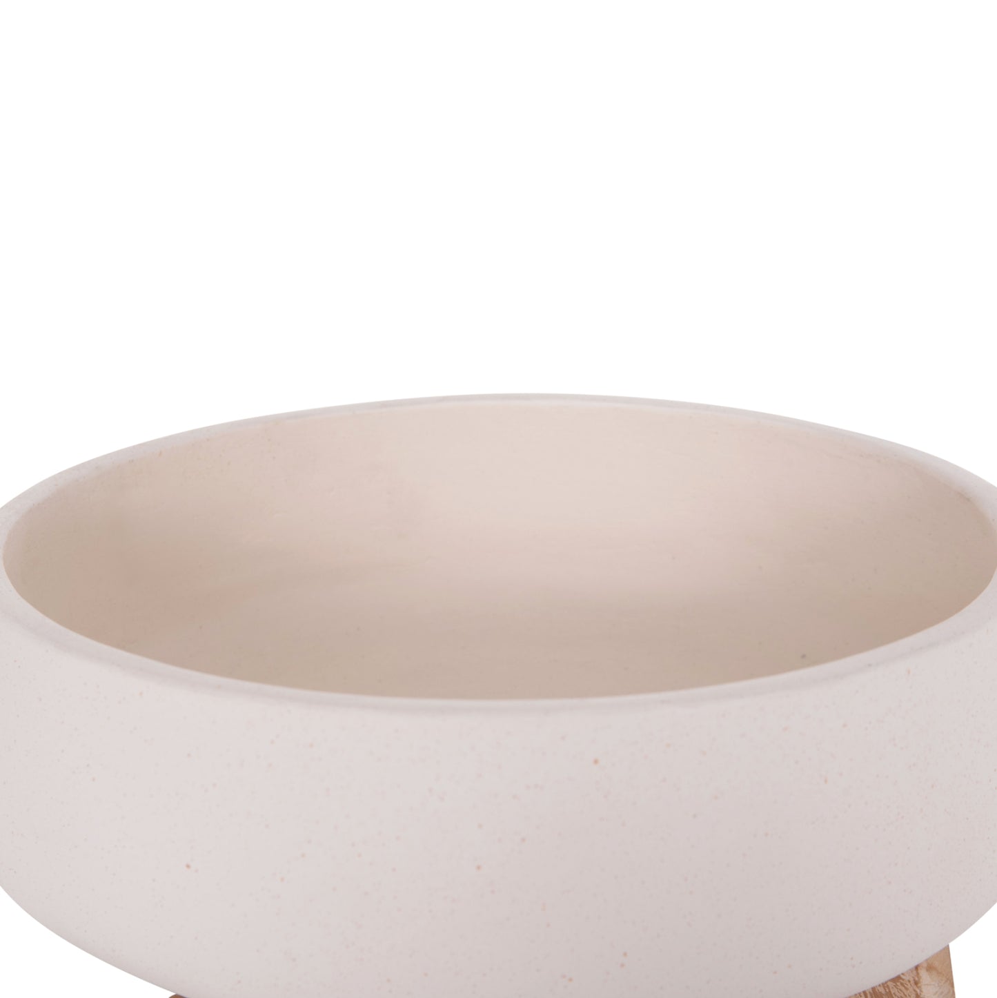 INDOOR POT FRELLO HM4674.02M FIBER CEMENT IN WHITE--TEAK STAND 27x26.5x12Hcm.