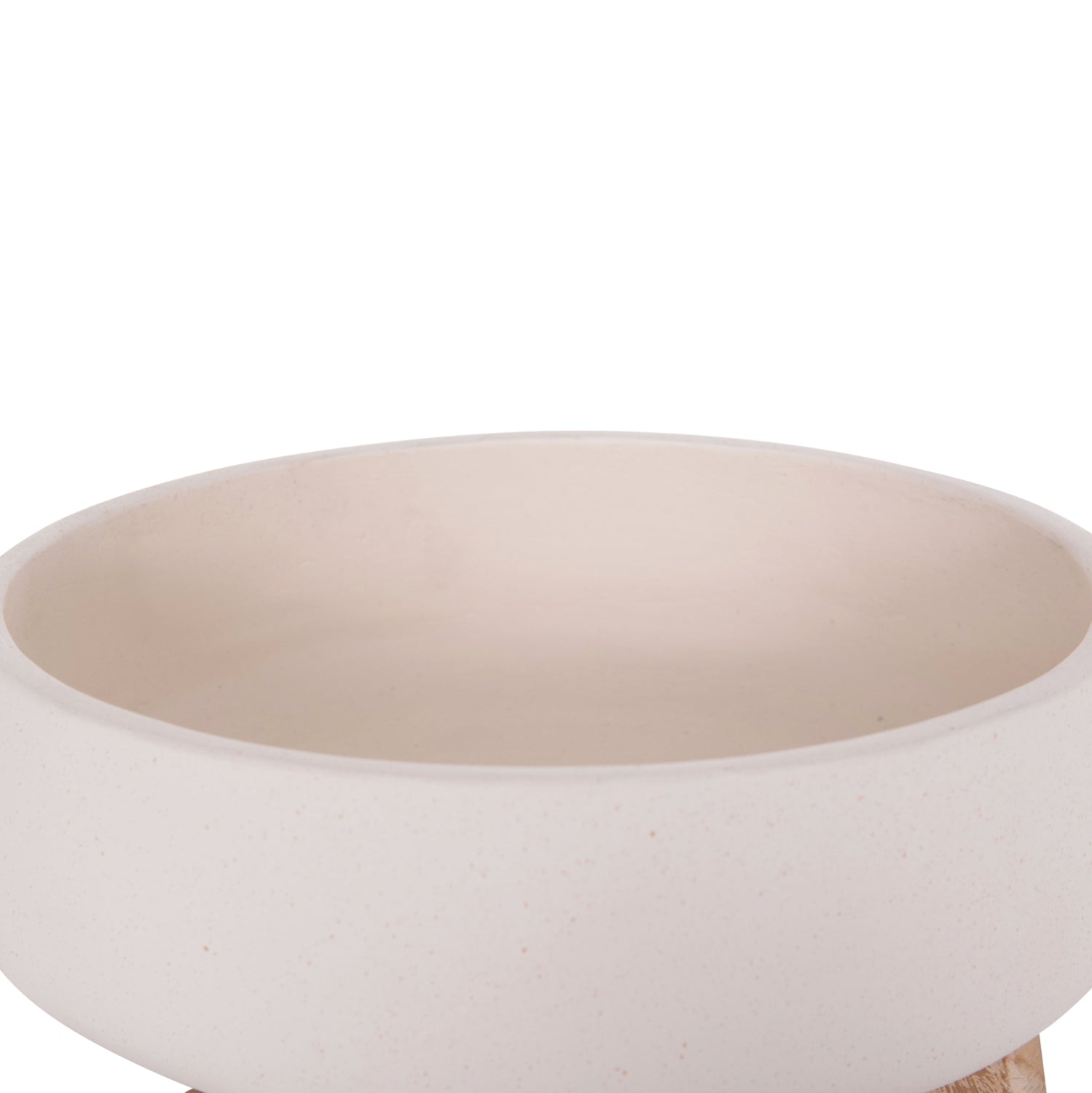 INDOOR POT FRELLO HM4674.02M FIBER CEMENT IN WHITE--TEAK STAND 27x26.5x12Hcm.