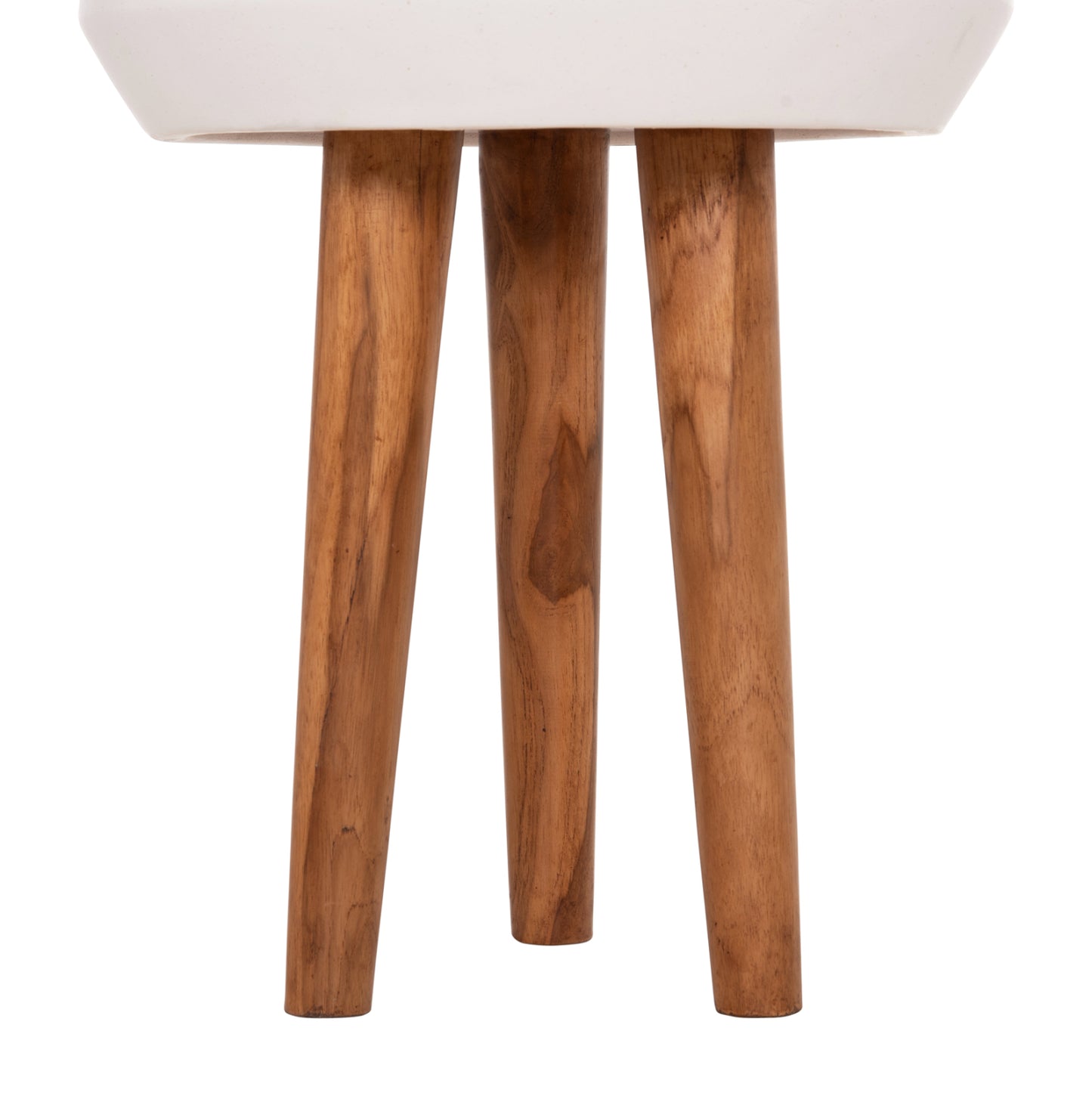 INDOOR POT QUAN HM4680.02L FIBER CEMENT IN WHITE--TEAK BASE Φ40x85Hcm