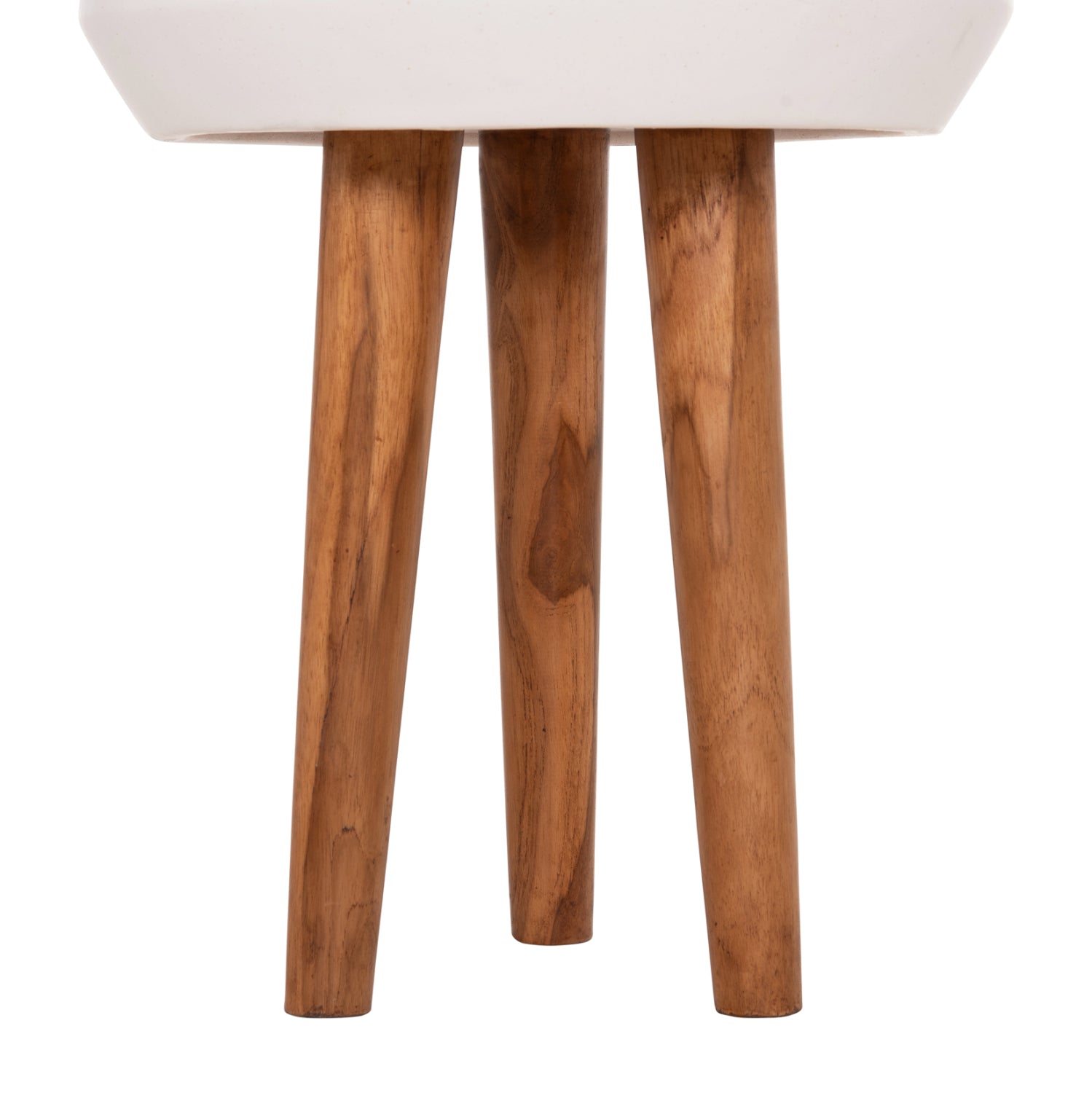 INDOOR POT QUAN HM4680.02L FIBER CEMENT IN WHITE--TEAK BASE Φ40x85Hcm