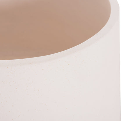 INDOOR POT QUAN HM4680.02L FIBER CEMENT IN WHITE--TEAK BASE Φ40x85Hcm