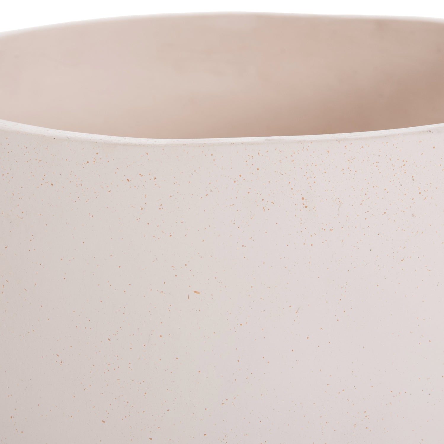 INDOOR POT QUAN HM4680.02M FIBER CEMENT IN WHITE--TEAK BASE Φ40x65Hcm