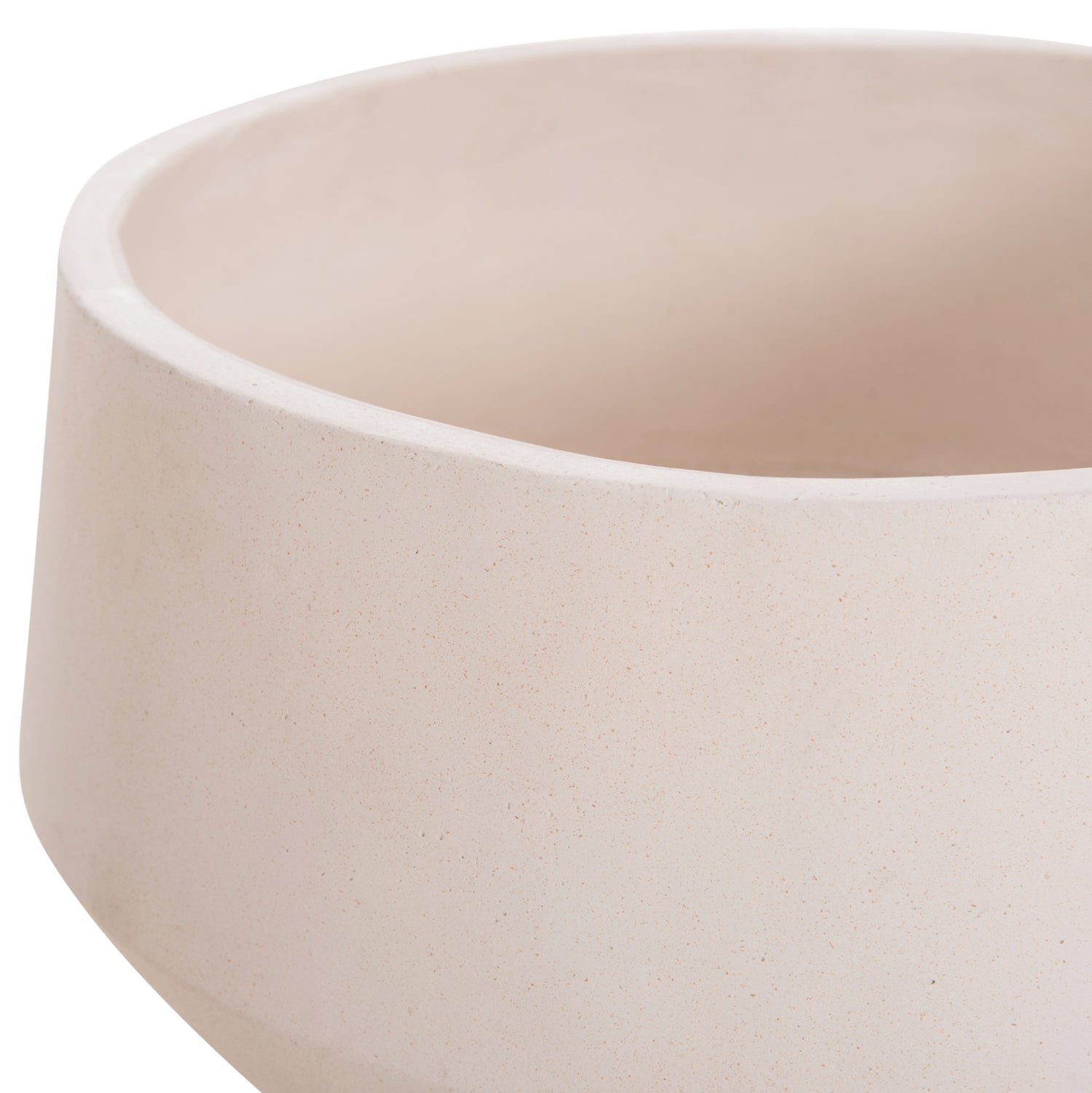 INDOOR POT QUAN HM4680.02S FIBER CEMENT IN WHITE--TEAK BASE Φ37x36Hcm
