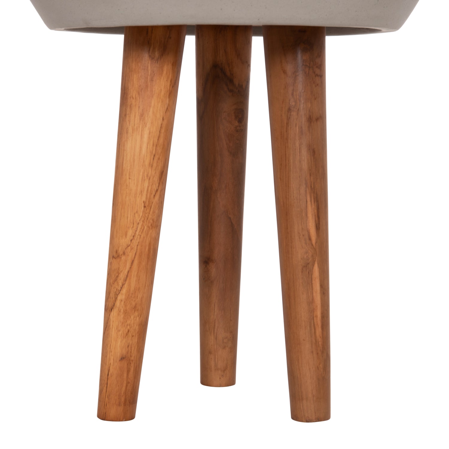 INDOOR POT QUAN HM4680.03L FIBER CEMENT IN GREY--TEAK BASE Φ38x62Hcm