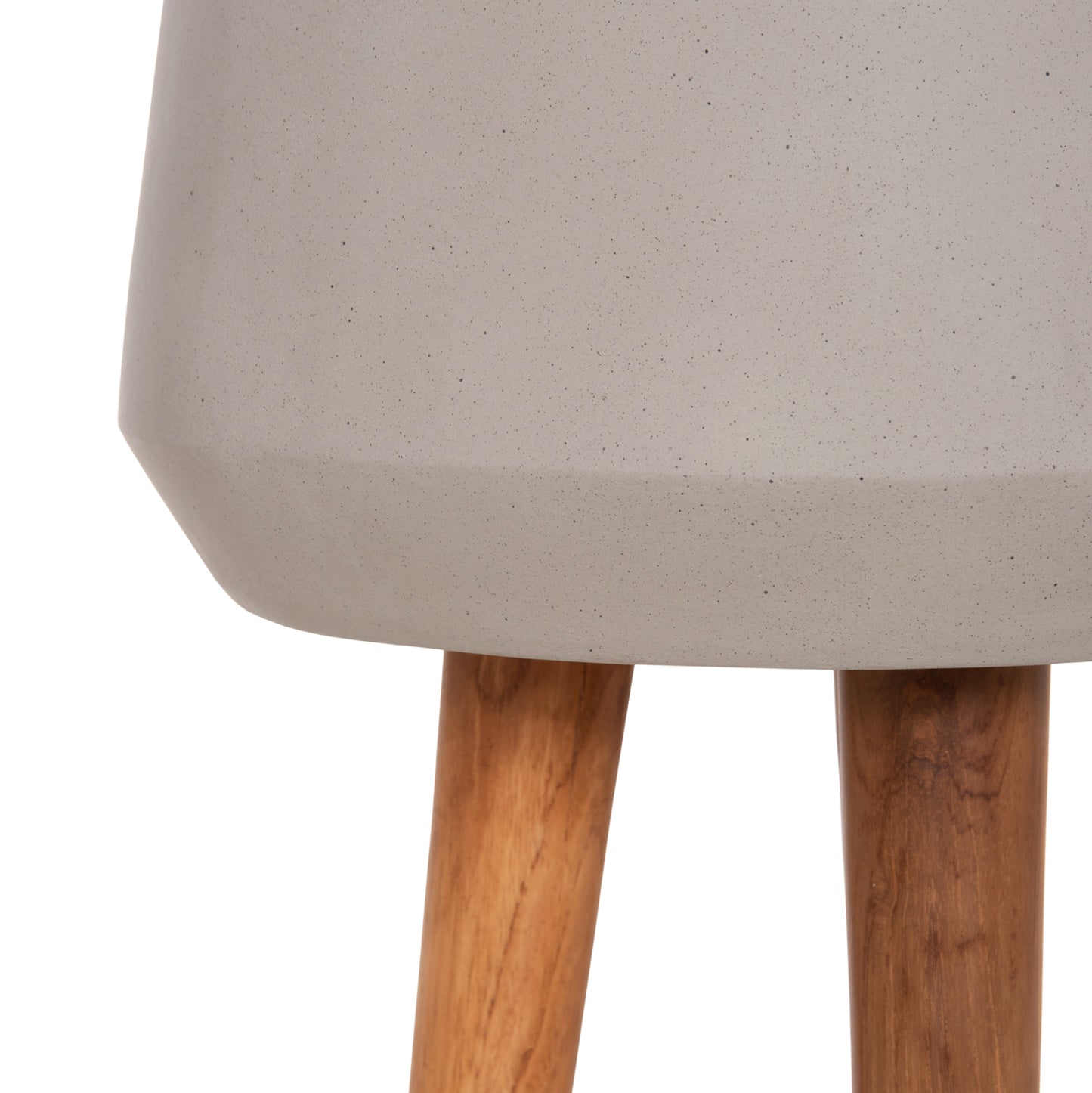 INDOOR POT QUAN HM4680.03L FIBER CEMENT IN GREY--TEAK BASE Φ38x62Hcm