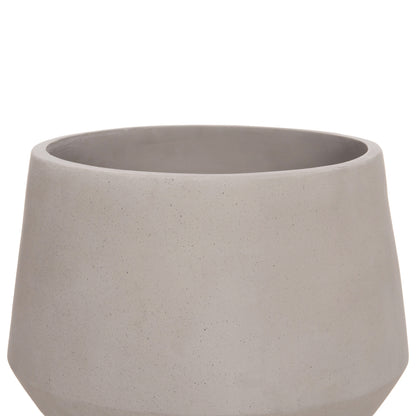 INDOOR POT QUAN HM4680.03M FIBER CEMENT IN GREY--TEAK BASE Φ35x50Hcm
