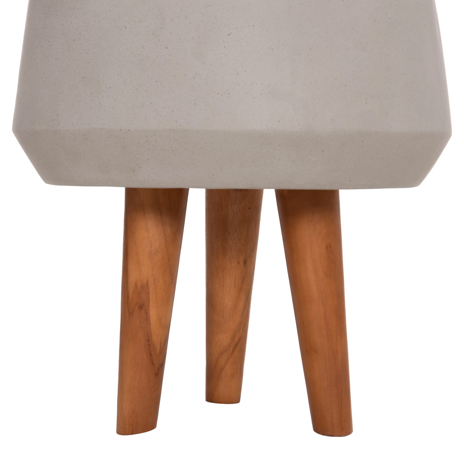INDOOR POT QUAN HM4680.03M FIBER CEMENT IN GREY--TEAK BASE Φ35x50Hcm