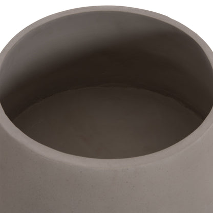 INDOOR POT QUAN HM4680.03M FIBER CEMENT IN GREY--TEAK BASE Φ35x50Hcm