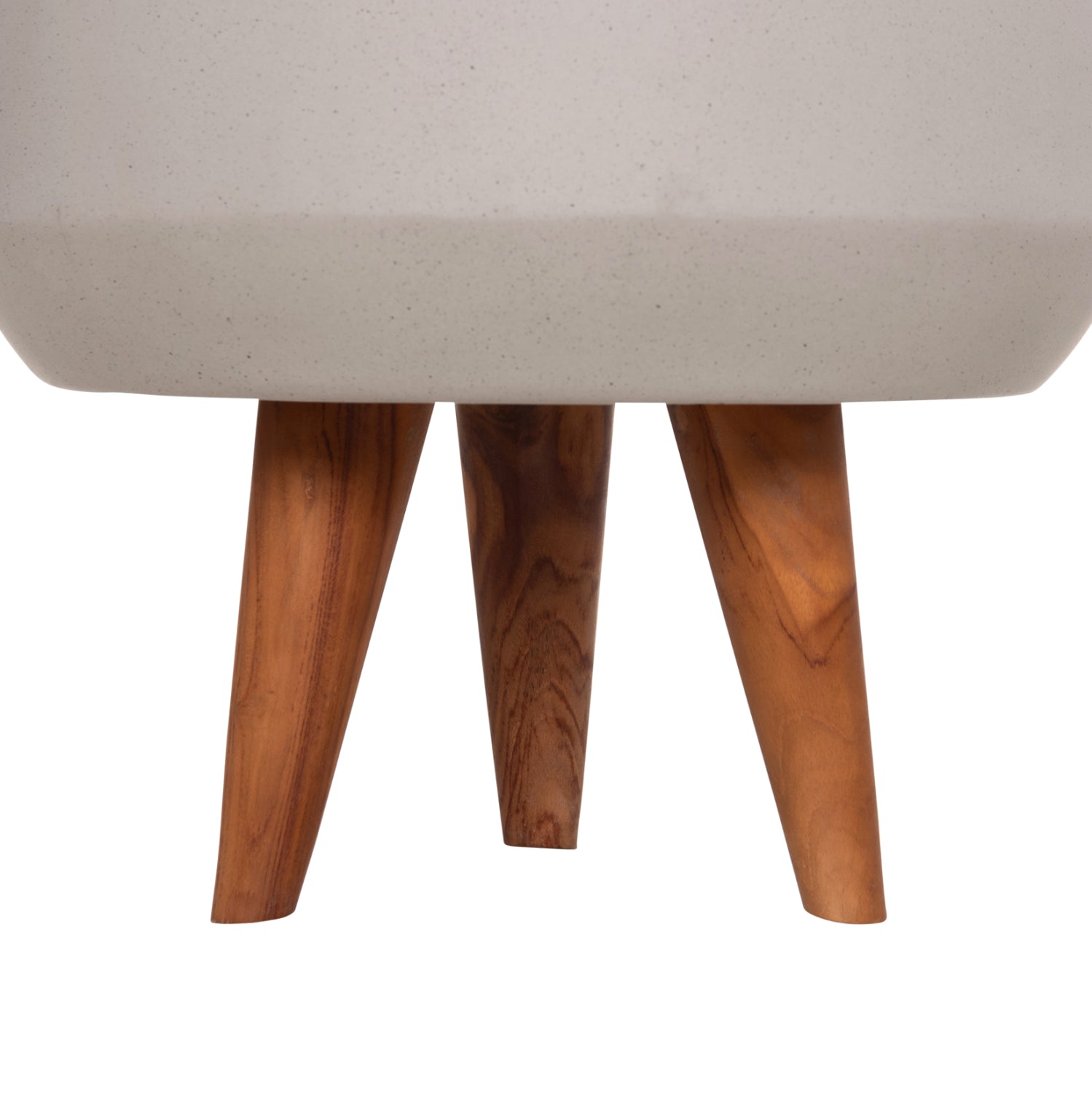 INDOOR POT QUAN HM4680.03S FIBER CEMENT IN GREY--TEAK BASE Φ37x36Hcm