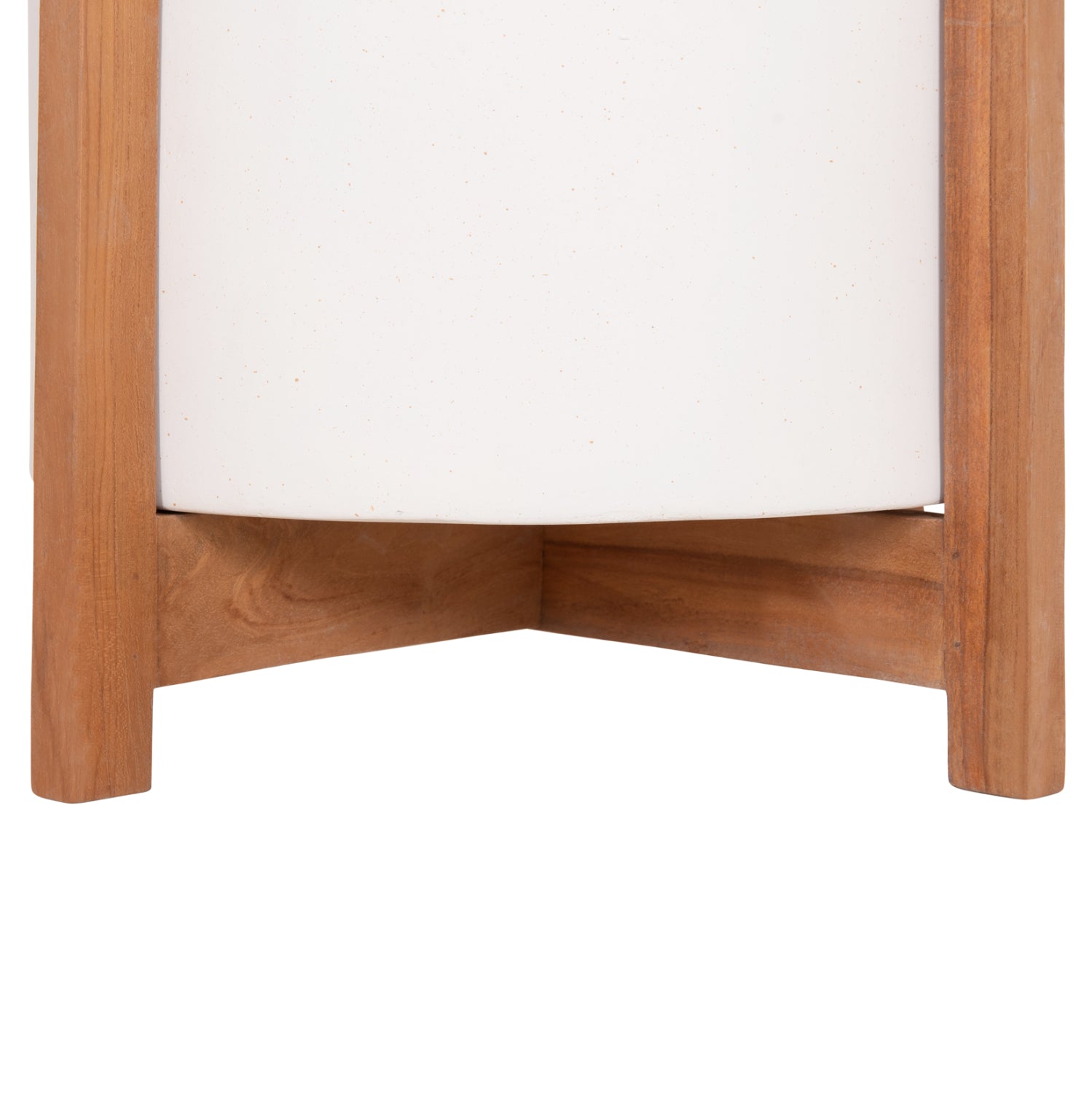 INDOOR POT HOFF HM4682.02M FIBER CEMENT IN WHITE--TEAK BASE Φ40x39Hcm