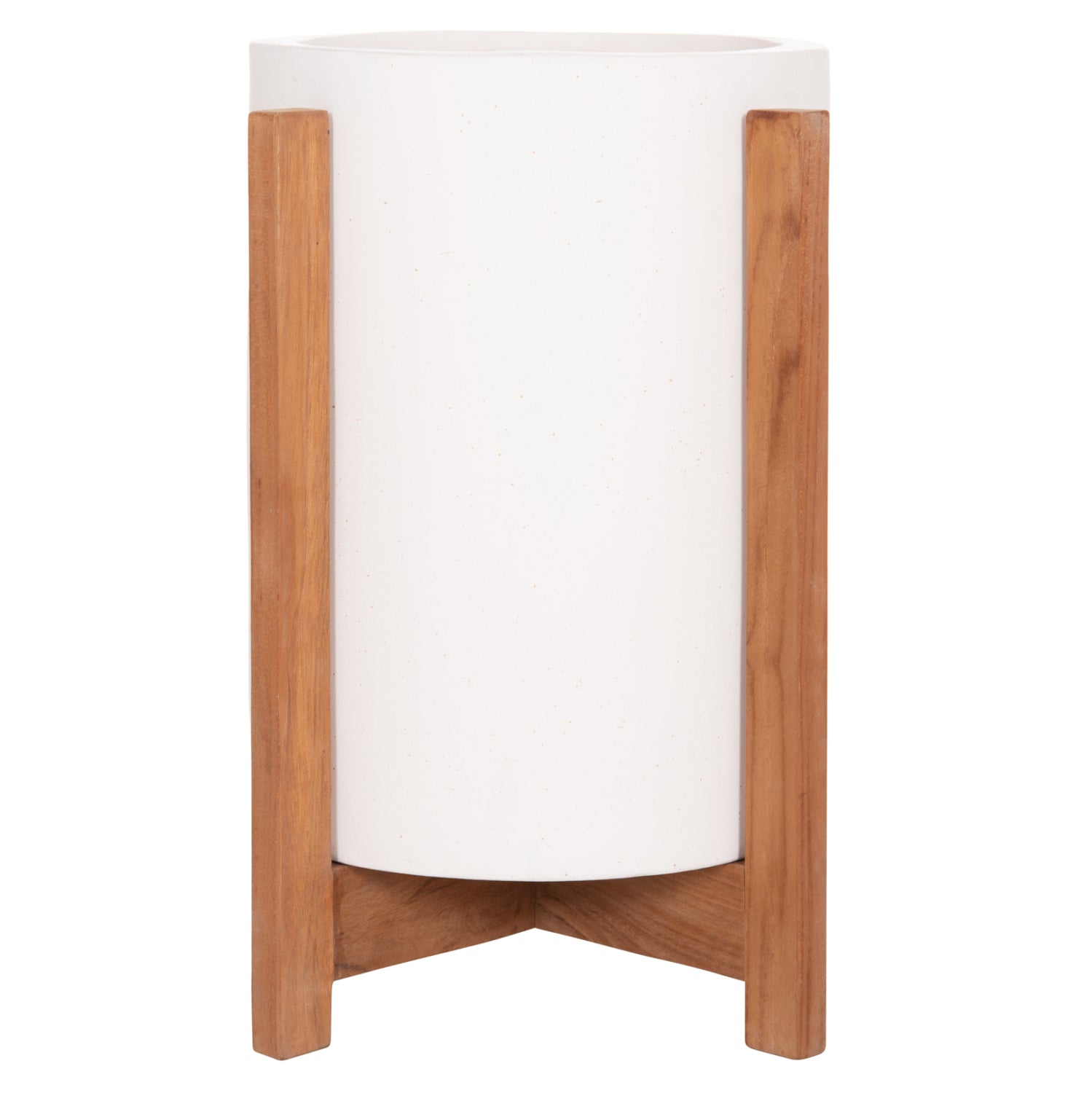 INDOOR POT HOFF HM4682.02S FIBER CEMENT IN WHITE--TEAK BASE Φ33x42Hcm