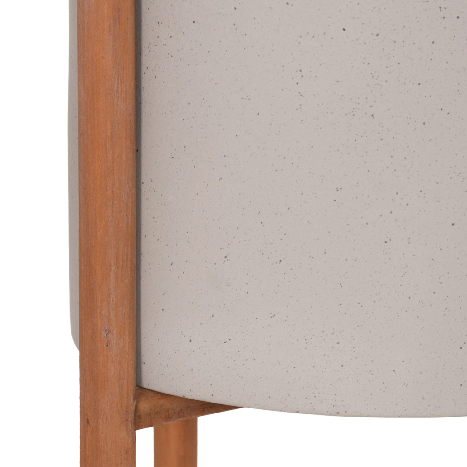 INDOOR POT RENTIL HM4684.03L FIBER CEMENT IN GREY COLOR--TEAK BASE Φ27x66Hcm