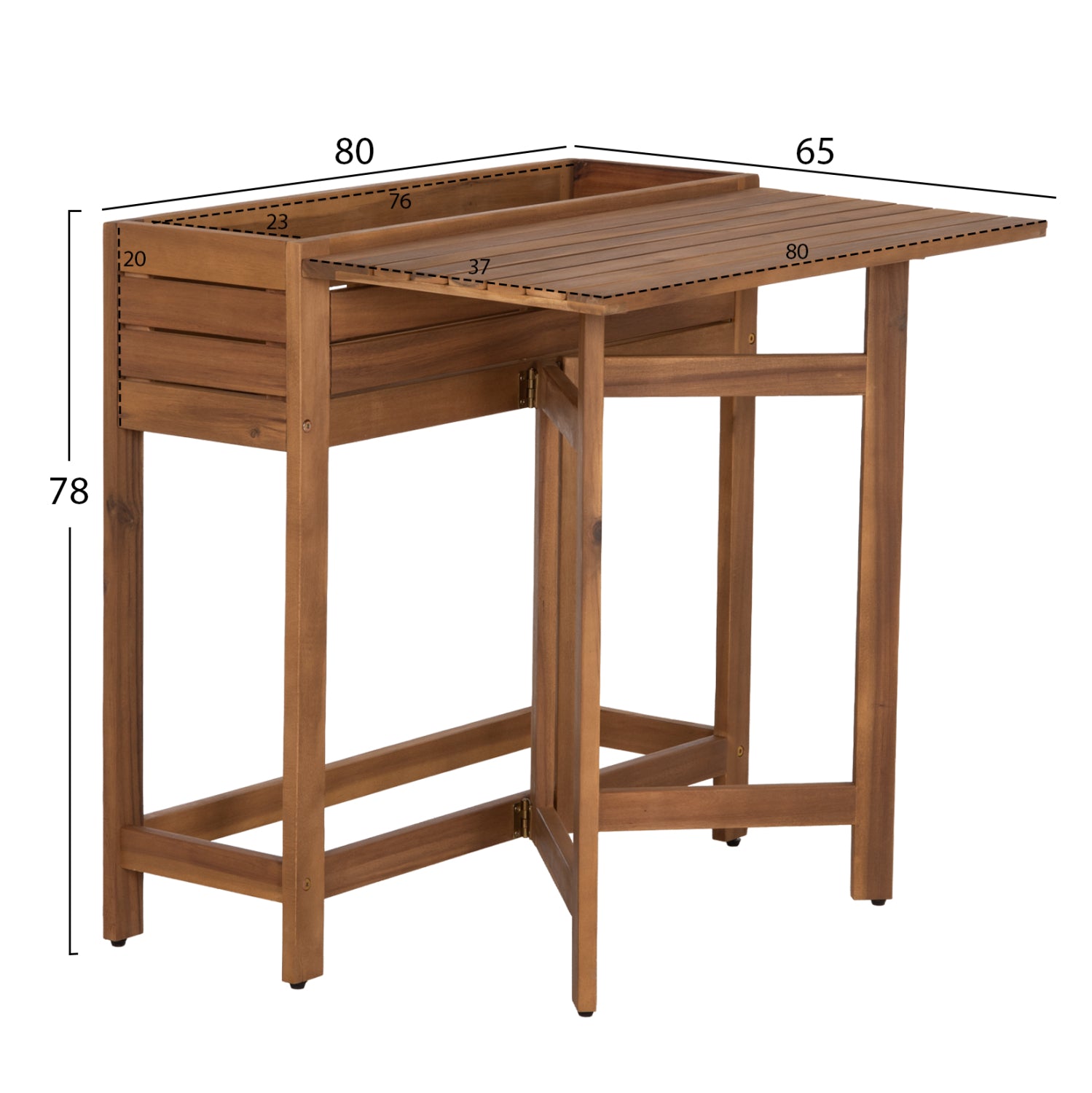 PLANTER FRAME-FOLDABLE TABLE FLORIS HM6535 ACACIA WOOD IN NATURAL 65x80x78Hcm.