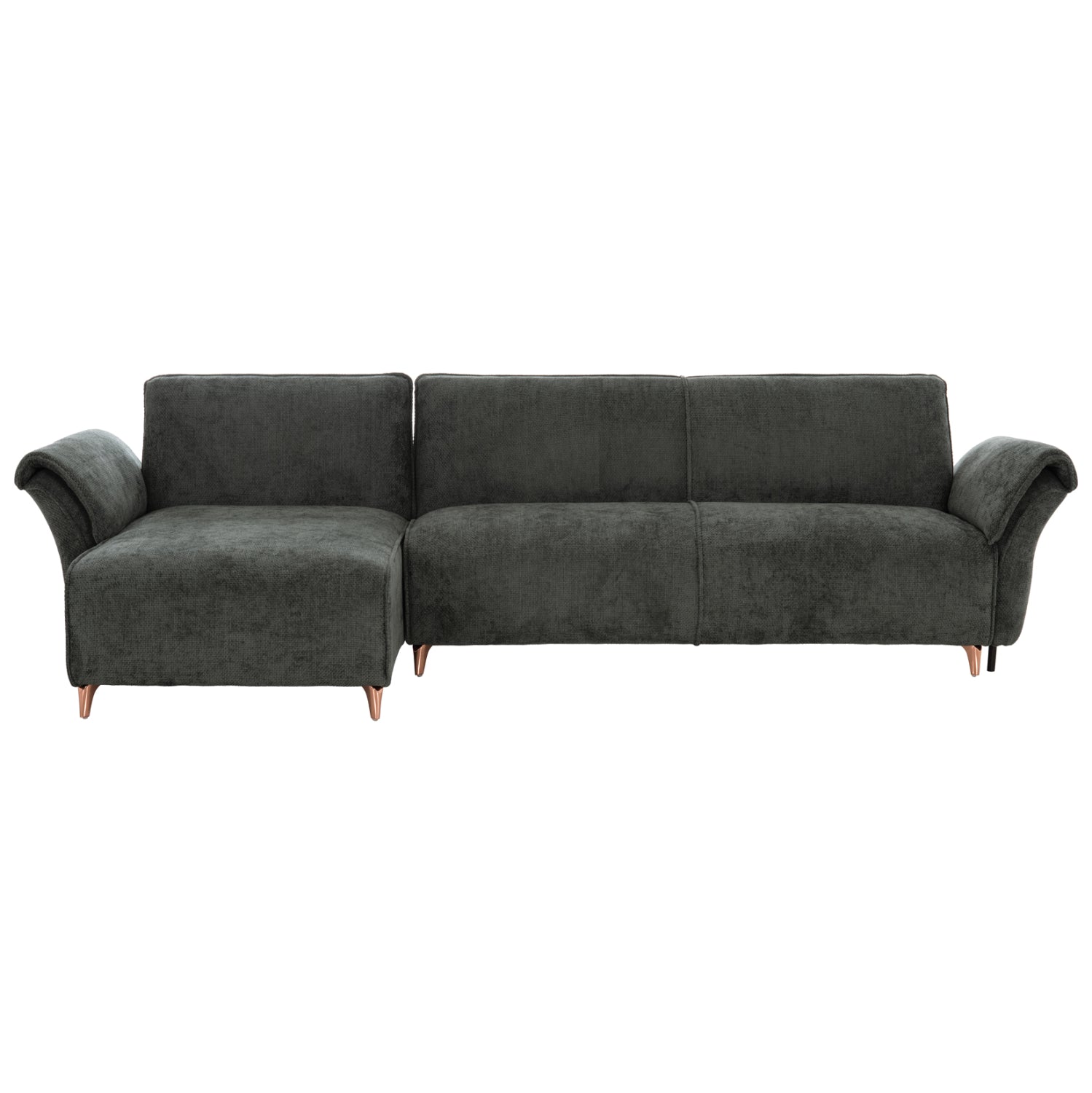 CORNER REVERSIBLE SOFA-BED MAILO HM6071.03 GREEN FABRIC-METAL LEGS 300x145x80Hcm.
