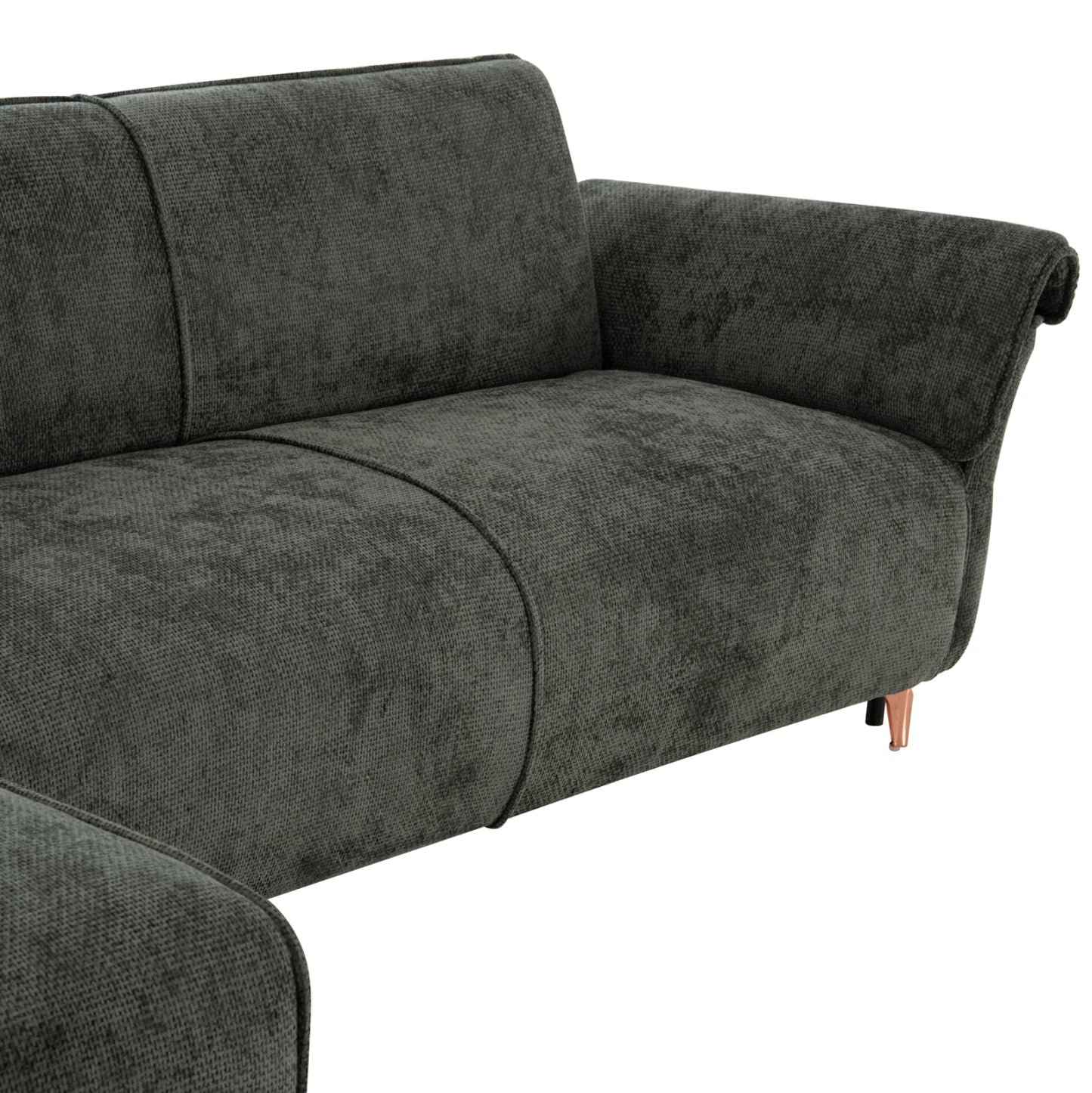 CORNER REVERSIBLE SOFA-BED MAILO HM6071.03 GREEN FABRIC-METAL LEGS 300x145x80Hcm.