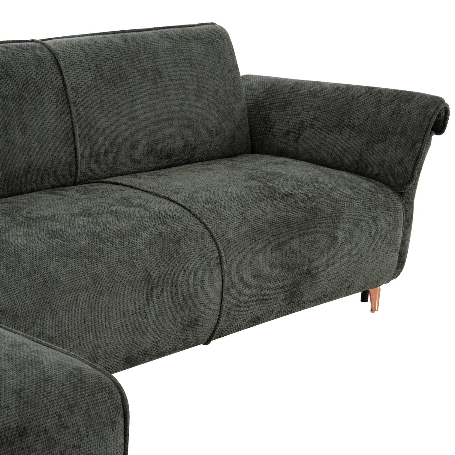CORNER REVERSIBLE SOFA-BED MAILO HM6071.03 GREEN FABRIC-METAL LEGS 300x145x80Hcm.