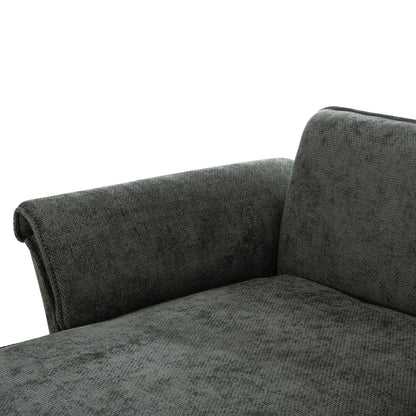 CORNER REVERSIBLE SOFA-BED MAILO HM6071.03 GREEN FABRIC-METAL LEGS 300x145x80Hcm.