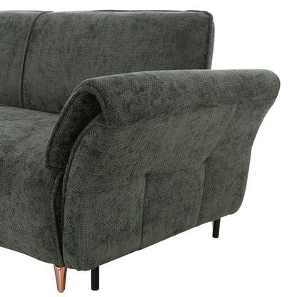 CORNER REVERSIBLE SOFA-BED MAILO HM6071.03 GREEN FABRIC-METAL LEGS 300x145x80Hcm.