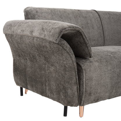 CORNER REVERSIBLE SOFA-BED MAILO HM6071.02 DARK GREY FABRIC-METAL LEGS 300x150x80Hcm.