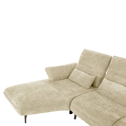 CORNER (LEFT) SOFA-BED CONVERT HM3268.01L ECRU FABRIC 283x188x100Hcm.