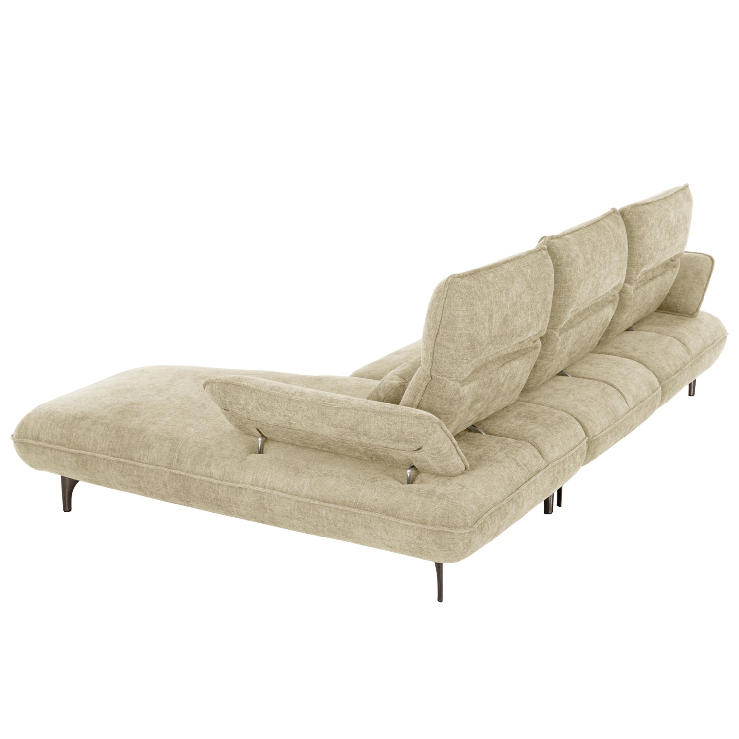 CORNER (RIGHT) SOFA-BED CONVERT HM3268.01R ECRU FABRIC 283x188x100Hcm.
