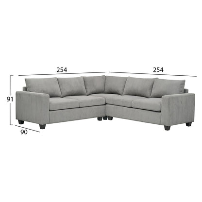 CORNER SOFA CALDER HM3286.01 GREY FABRIC 254x254x90(seat)x91Hcm.