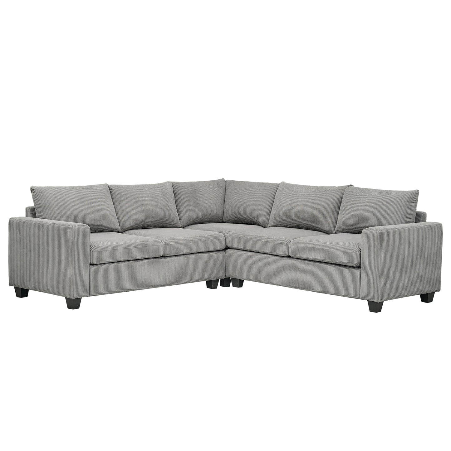 CORNER SOFA CALDER HM3286.01 GREY FABRIC 254x254x90(seat)x91Hcm.