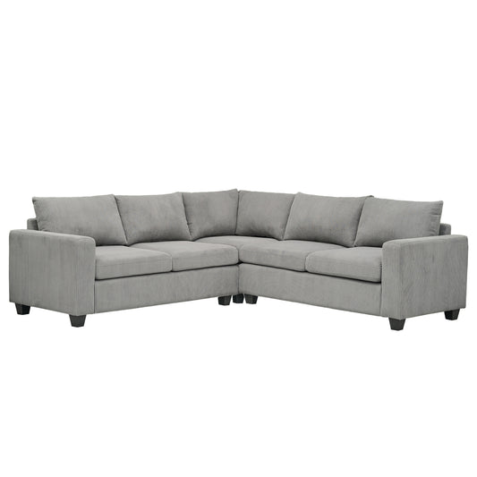 CORNER SOFA CALDER HM3286.01 GREY FABRIC 254x254x90(seat)x91Hcm.